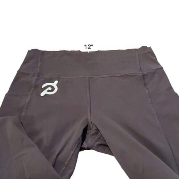 Peloton Gray Mid Rise Raw Unfinished Hem Cropped Leggings Sz M - Picture 8 of 10
